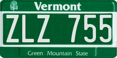 VT license plate ZLZ755