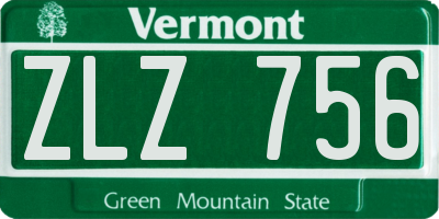 VT license plate ZLZ756