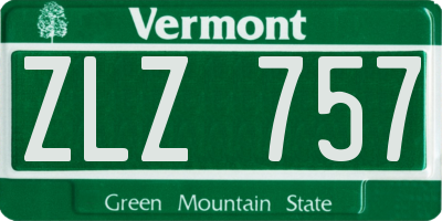 VT license plate ZLZ757
