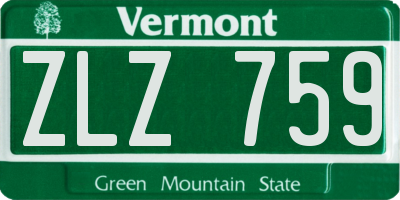 VT license plate ZLZ759