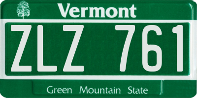 VT license plate ZLZ761