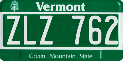 VT license plate ZLZ762