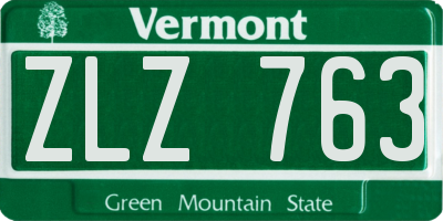 VT license plate ZLZ763