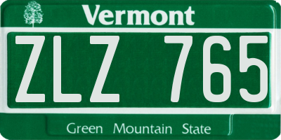 VT license plate ZLZ765