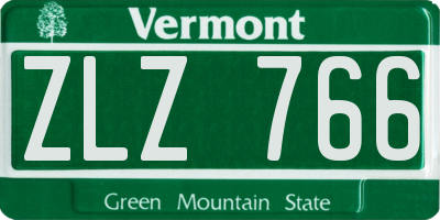 VT license plate ZLZ766