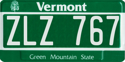 VT license plate ZLZ767