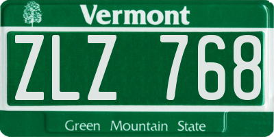 VT license plate ZLZ768