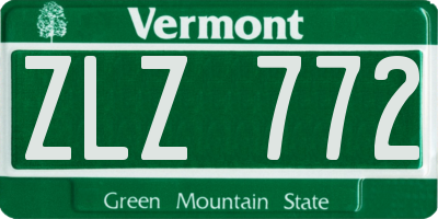VT license plate ZLZ772