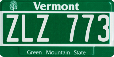 VT license plate ZLZ773