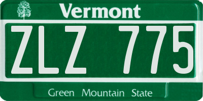 VT license plate ZLZ775