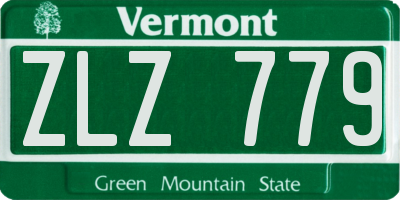 VT license plate ZLZ779