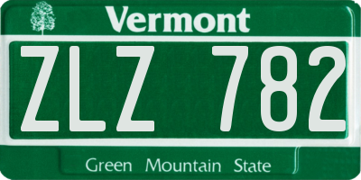 VT license plate ZLZ782