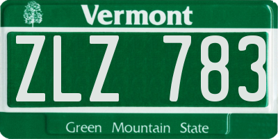 VT license plate ZLZ783