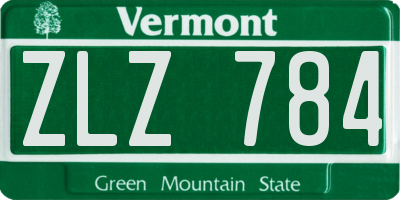 VT license plate ZLZ784