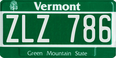 VT license plate ZLZ786