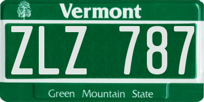 VT license plate ZLZ787