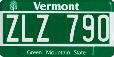 VT license plate ZLZ790