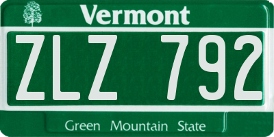 VT license plate ZLZ792