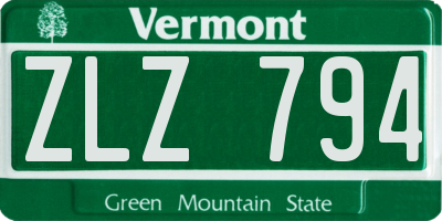 VT license plate ZLZ794
