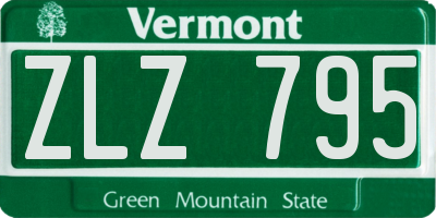 VT license plate ZLZ795