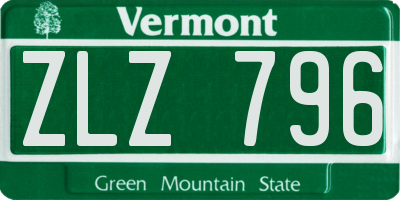 VT license plate ZLZ796