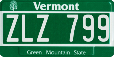 VT license plate ZLZ799