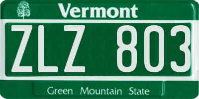 VT license plate ZLZ803
