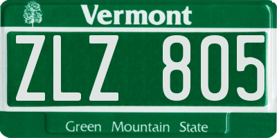 VT license plate ZLZ805