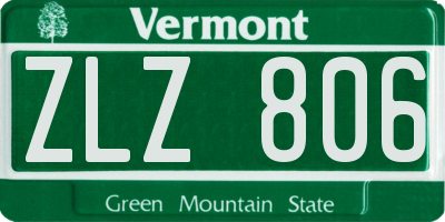 VT license plate ZLZ806