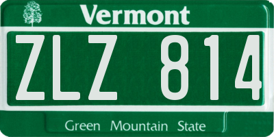 VT license plate ZLZ814