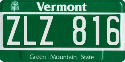 VT license plate ZLZ816