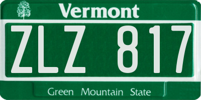 VT license plate ZLZ817