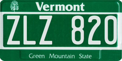 VT license plate ZLZ820