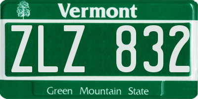 VT license plate ZLZ832