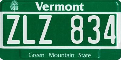 VT license plate ZLZ834