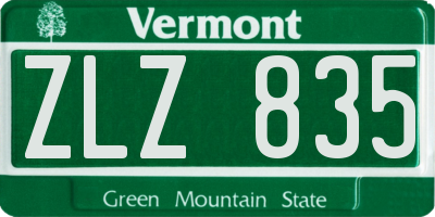VT license plate ZLZ835