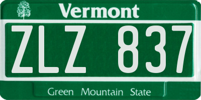 VT license plate ZLZ837