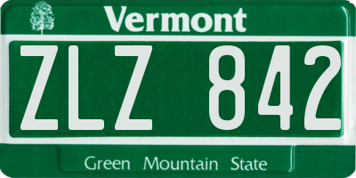VT license plate ZLZ842