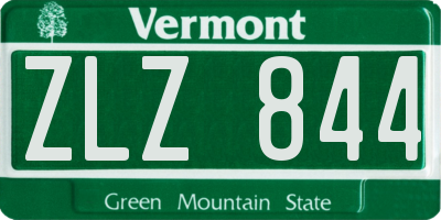 VT license plate ZLZ844
