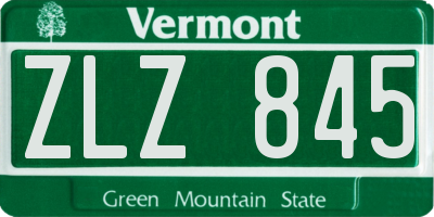 VT license plate ZLZ845