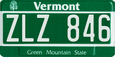 VT license plate ZLZ846