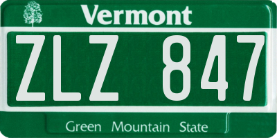 VT license plate ZLZ847