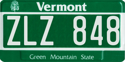 VT license plate ZLZ848
