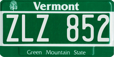 VT license plate ZLZ852