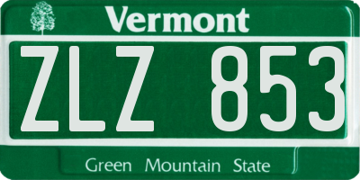 VT license plate ZLZ853