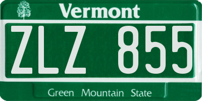 VT license plate ZLZ855