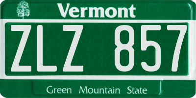 VT license plate ZLZ857