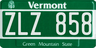 VT license plate ZLZ858