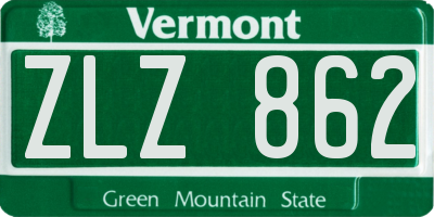 VT license plate ZLZ862