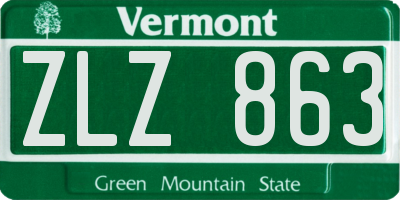 VT license plate ZLZ863